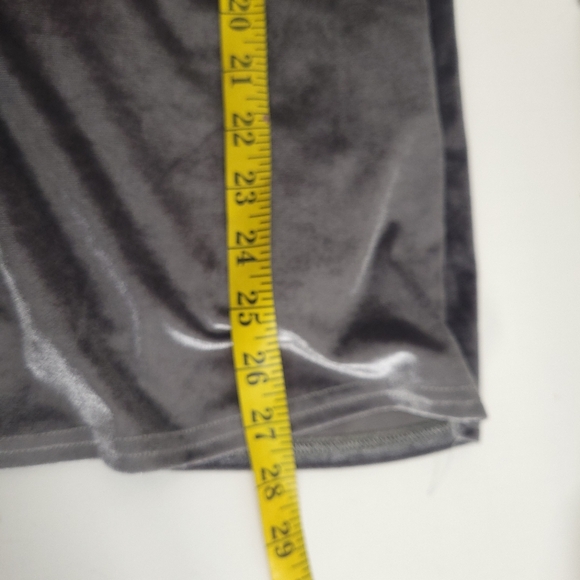 NWT Sweet Look Fashion Velvet Grey self tie mini Dress, sz M - Picture 9 of 12